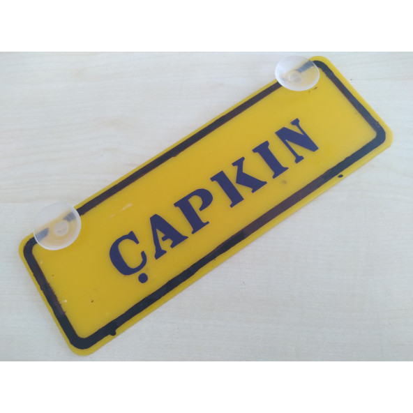 DEKOR SARI PLAKA - ÇAPKIN (22x7.5cm) vantuzlu Pleksi (Dekor Levha) DEKOR PLAKA ürün görseli