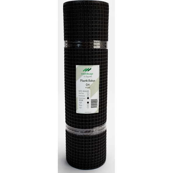 Plastik Dekoratif Bahçe Çiti  Balkon Filesi Siyah 20mm-20mm 1 metre-35metre - 3