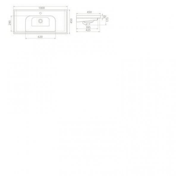 Turkuaz Cerastyle Frame Etajer Uyumlu Damlalıklı Lavabo 100x45 Cm - 2