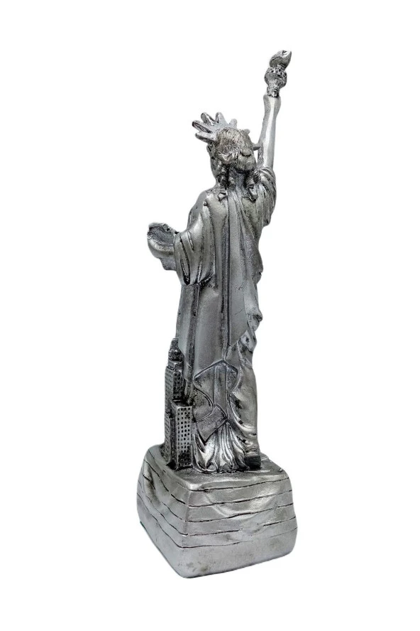 ABD New York Özgürlük Heykeli Reçine Gümüş Renk 20 cm - Resim 8