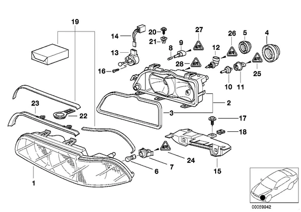 BMW E39 FAR CAMI SOL 1996-00 63128375301 - Resim 2