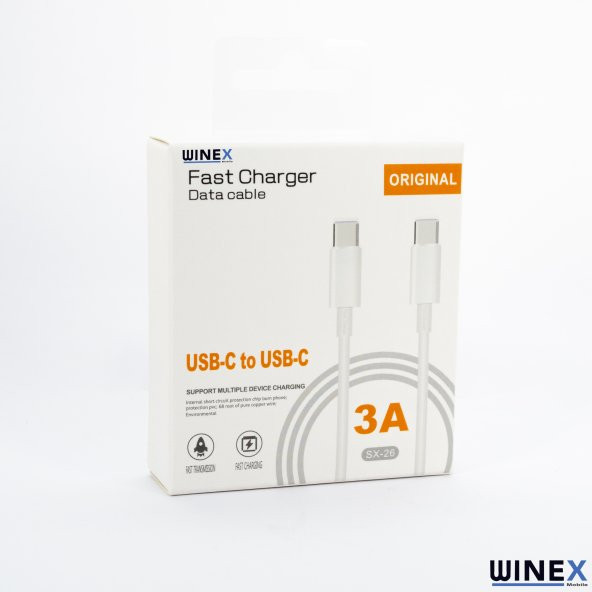 Winex İnfinix Note 11 Pro 3A 45W Type-C to Type-C 3Metre Data ve Hızlı Şarj Kablosu - 4