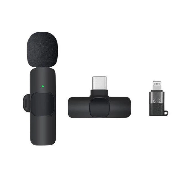 K8 Kablosuz Taşınabilir Yaka Mikrofonu Lightning Iphone - 2