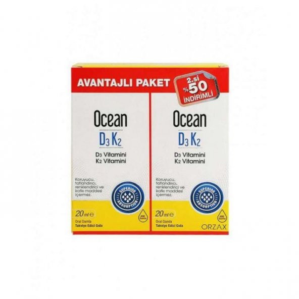 Ocean Vitamin D3K2 Damla 20 ml + 2. 50 İndirimli 8697595872772