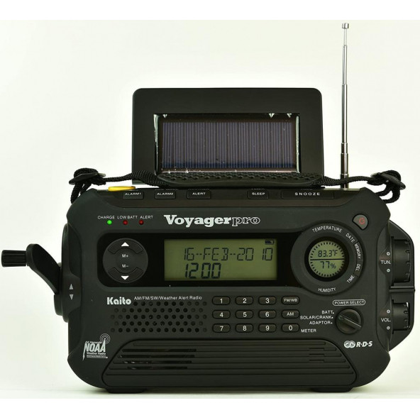 Kaito KA600L 5 Yönlü Acil Durum AM / FM / SW NOAA Radyo ve Güneş Paneli