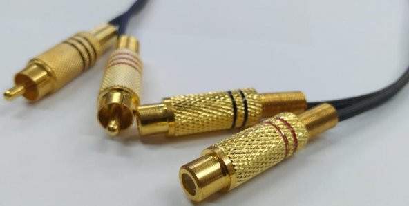 2x RCA Erkek - Dişi Gold Kaliteli Uzatma Kablosu - 50 cm - Resim 2