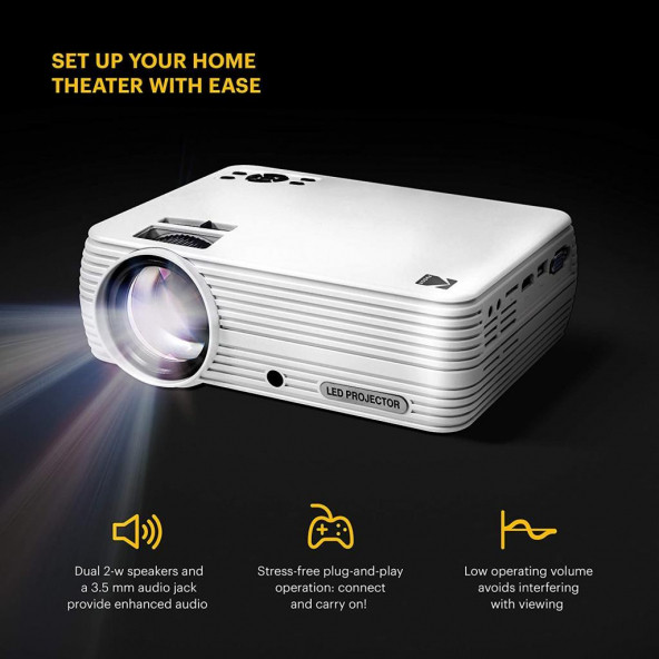 KODAK FLIK X7 Projeksiyon Cihazı - 1080P HD - 3