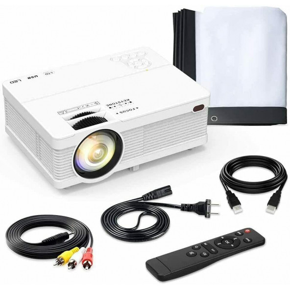 QXK Taşınabilir Mini Projektör 7500 Lümen LCD - 5