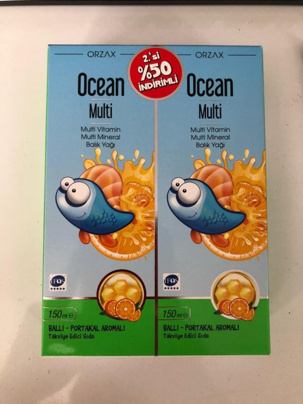 Orzax Ocean Ballı Portakallı Şurup 150 ml İkili Paket