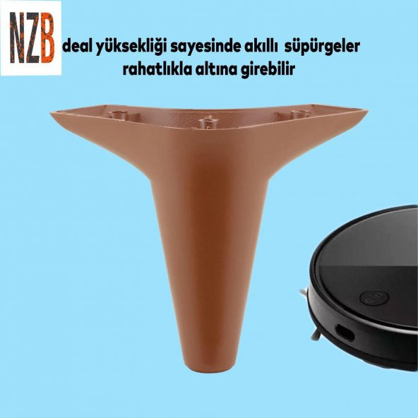Lüks Mobilya Kanepe Sehpa TV Ünitesi Koltuk Ayağı 12 cm Kahverengi Baza Ayak - 4
