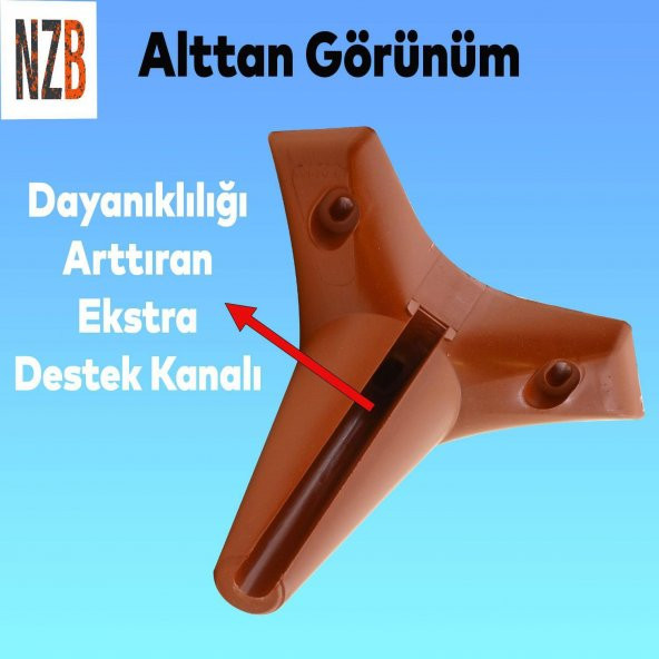 Lüks Mobilya Kanepe Sehpa TV Ünitesi Koltuk Ayağı 12 cm Kahverengi Baza Ayak - 5