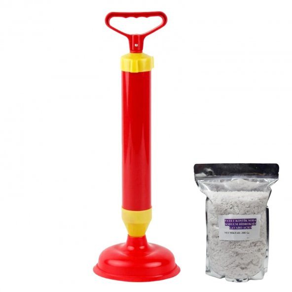 Tuvalet Pompası Mutfak Banyo Klozet Lavabo Açıcı + HEDİYELİ Gider Açıcı Pompa Tıkanık Lavabo Açma