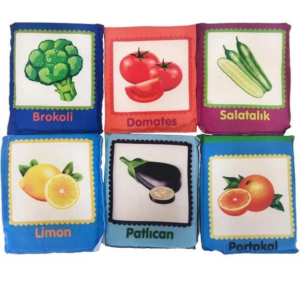 Birlik Oyuncak Babycim Eğitici Meyveler & Sebzeler Soft Kartları (6 Parçalı) - 4