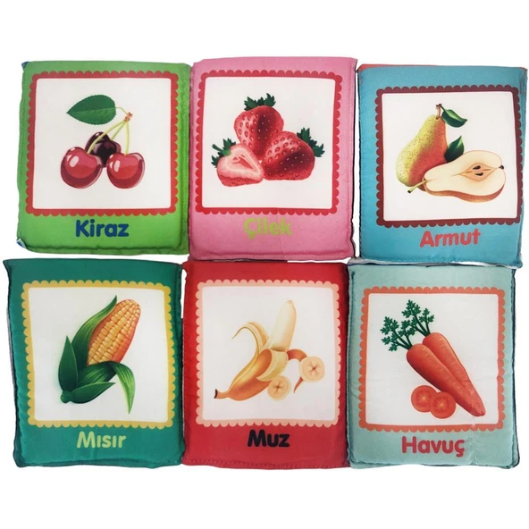 Birlik Oyuncak Babycim Eğitici Meyveler & Sebzeler Soft Kartları (6 Parçalı) - 2