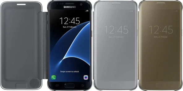 Samsung Galaxy S7 Clear View Cover Orjinal Akıllı Kılıf EF-ZG930C - 1