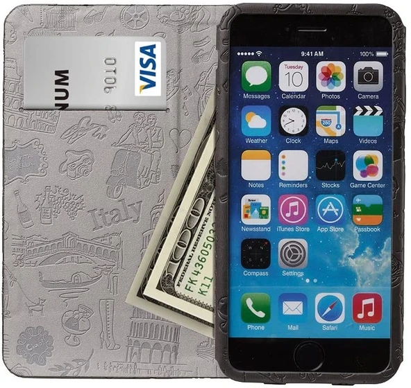 Ozaki Travel iPhone 6+ Plus ve 6S+ Plus için Kapaklı Kılıf, Cüzdan Kılıf - 2