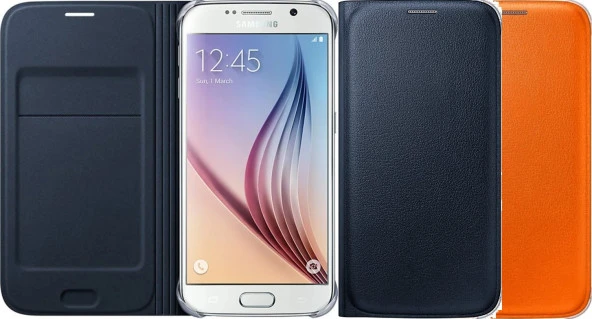 Samsung Galaxy S6 Flip Wallet (Deri Görünümlü) Kapaklı Kılıf EF-WG920P