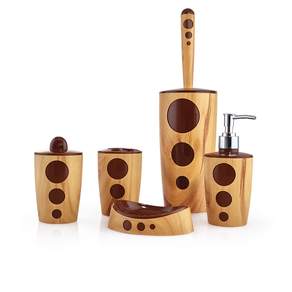 Omnisoft FLR F354 Banyo Wc Seti 5 Parça Ahşap Görünümlü