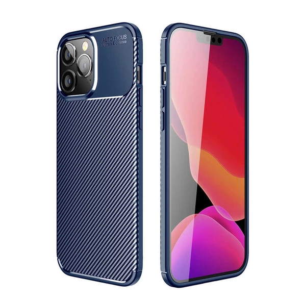 Gpack Apple iPhone 14 Pro Max Kılıf Negro Karbon Kamera Korumalı Silikon Lüx - 4