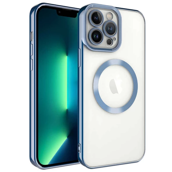 Gpack Apple iPhone 13 Pro Kılıf Magsafe Wireless Şarj Özellikli Setro Renkli Silikon - 5