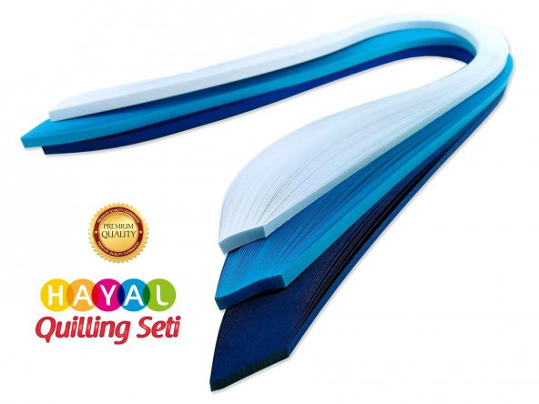 Gökyüzü Serisi 2 Farklı Ton Mavi ve Beyaz Renkli 300 Adetli Quilling Kağıdı ürün görseli 1