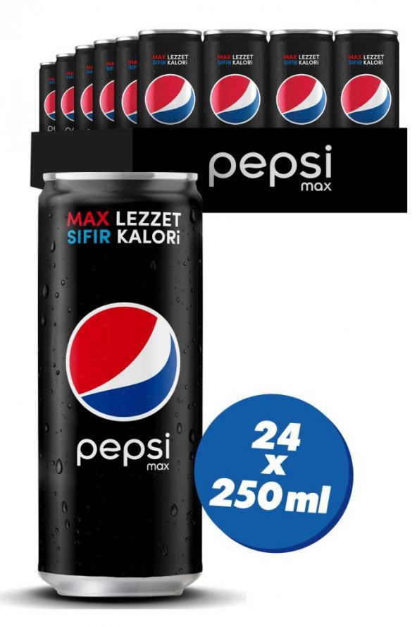 Pepsi Max Şekersiz Kalorisiz Kutu 24x250 ml