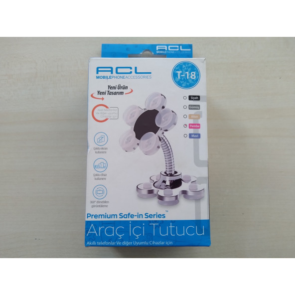 TELEFON TUTACAĞI PAPATYA PEMBE (SİLİKONLU) VANTUZLU - TELEFONLUK, TELEFON TUTUCU, TELEFON APARATI - 3