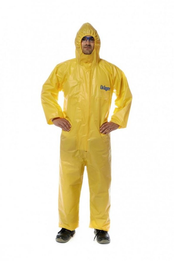 Tam Koruma Yüz Maskesi (Drager 3300 Maske-ABEK Filtre-Gözlük-Tulum Large Beden) - 3