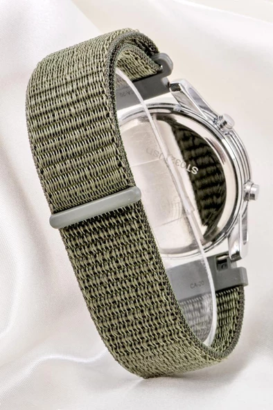 Yeni Çelik Led Ekran Cırtlı Kanvas Kordon Dijital Erkek Kol Saati ST-304176 - Resim 3