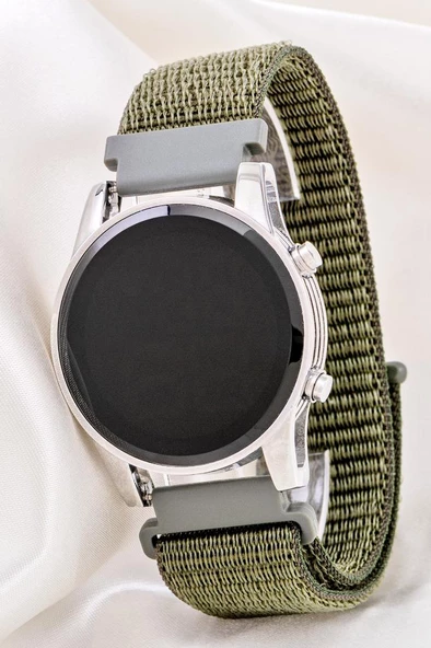 Yeni Çelik Led Ekran Cırtlı Kanvas Kordon Dijital Erkek Kol Saati ST-304176 - Resim 2