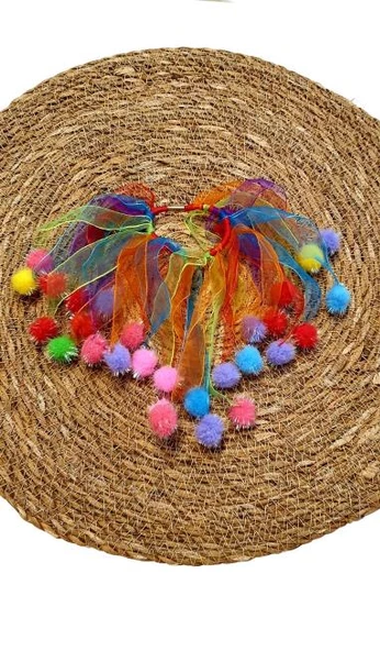 Ponponlu Lastikli Okul Tokası - 5