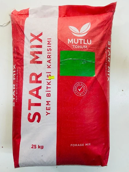 Mutlu Starmix 4 Lü Yem Karışımı Tohumu, Macar Fiğ, Yem Bezelyesi, Tritikale, Buğday Star Mix 25 Kg