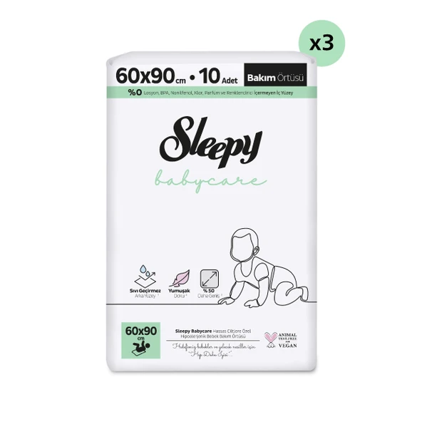 Sleepy Babycare Bebek Bakım Örtüsü 60x90 cm 3x10 30 Adet - Resim 2