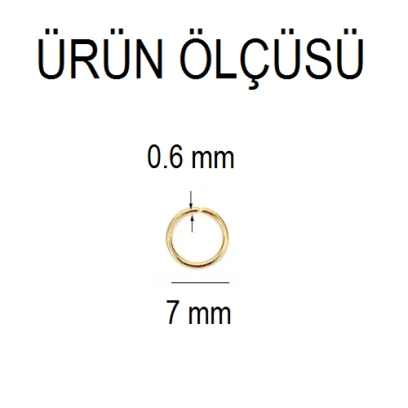 300 Adet 7*0.6 mm Altın Renk Takı Halkası Takı Malzemesi - 2