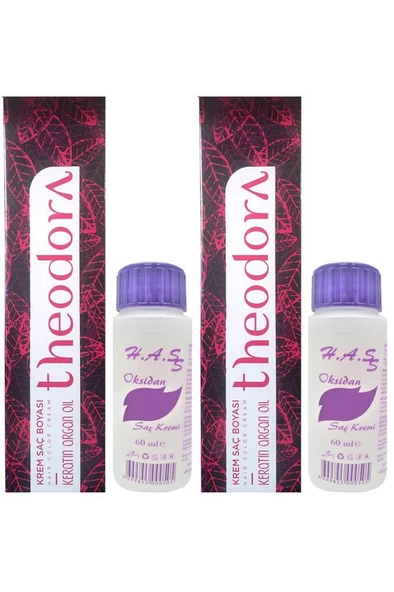 H.A.SS Oksidan 60 Ml. + Theodora Saç Boyası 60 Ml. (2'şer Adet) - 10