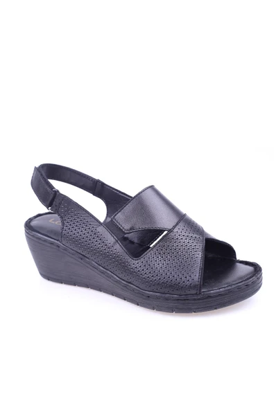 Lobeno 009 Deri Dolgu Topuk Günlük Anatomik Kadın Sandalet ürün görseli 1