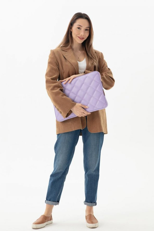 Kapitone Laptop Kılıfı Deri 15.5'' ve 16'' İnç 8683255011223 - 9