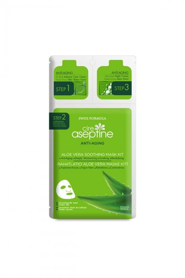 CIRE ASEPTINE 3 Steps Anti-aging Rahatlatıcı Aloe Vera Maske Kiti