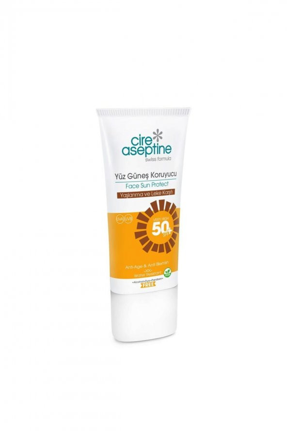 CIRE ASEPTINE Yüz Güneş Koruyucu Spf 50+ Yaşlanma Ve Leke Karşıtı 50 Ml