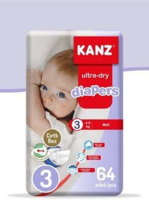 Kanz KANZ MEGA Çocuk Bezi 3 Numara 64 LÜ