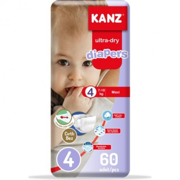 Kanz KANZ MEGA Çocuk Bezi 4 Numara 60 LI - 2