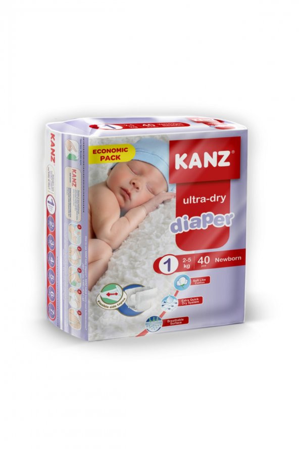 Kanz KANZ Çocuk Bezi Eko Newborn (2-5 Kg) 40lı