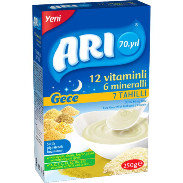 Arı Mama Arı Mama 250 Gr Gece Sütlü 7 Tahıllı Pirinç Unu