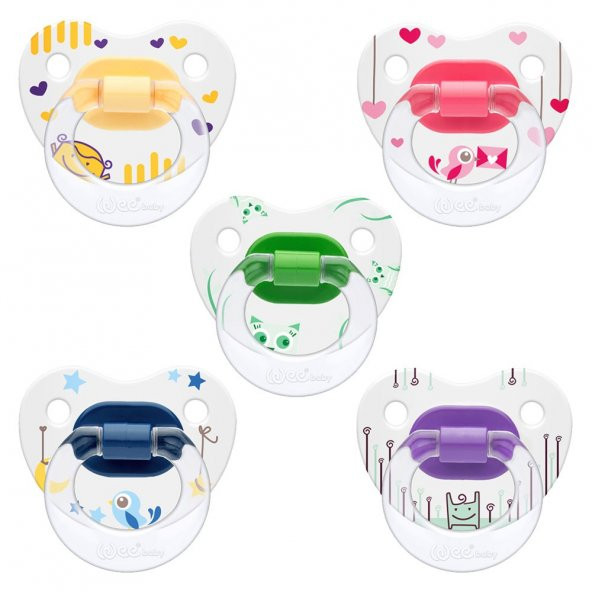 Wee Baby WEE Desenli Gövdeli Damaklı Emzik No:2 Lacivert  834 ürün görseli 1