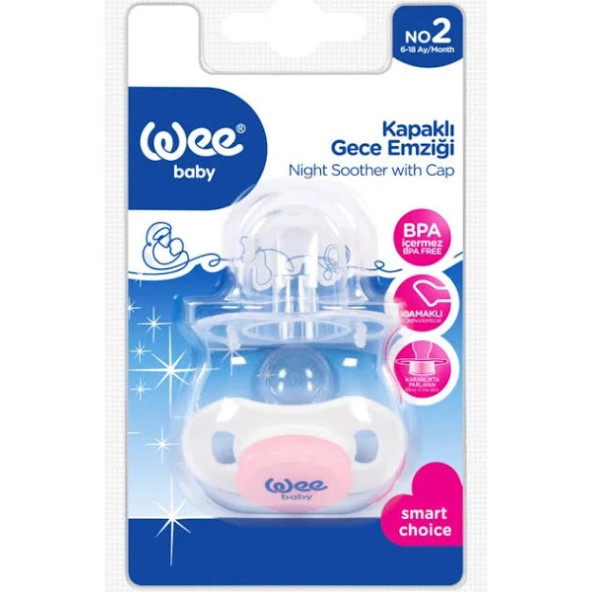 Wee Baby WEE Special GECE Sapsız Kapaklı Damaklı Emzik No:2 784