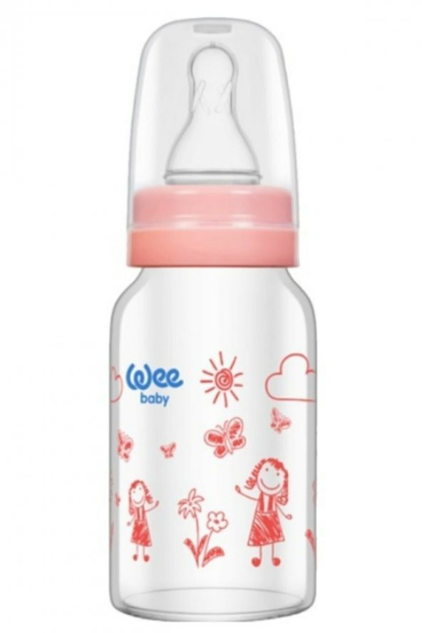 Wee Baby Wee 770 Isıya Dayanıklı Cam Biberon 120 ml Pembe