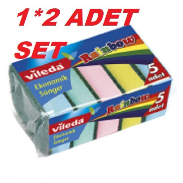 Vileda VİLEDA Rainbow Bulaşık Süngeri 5li 2 Lİ PAKET