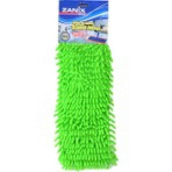 Zanix ZANİX 3282 Nemli Makarna Mop Ucu Mikrofiber Şönil Paspas Yedeği 50 cm. YEŞİL