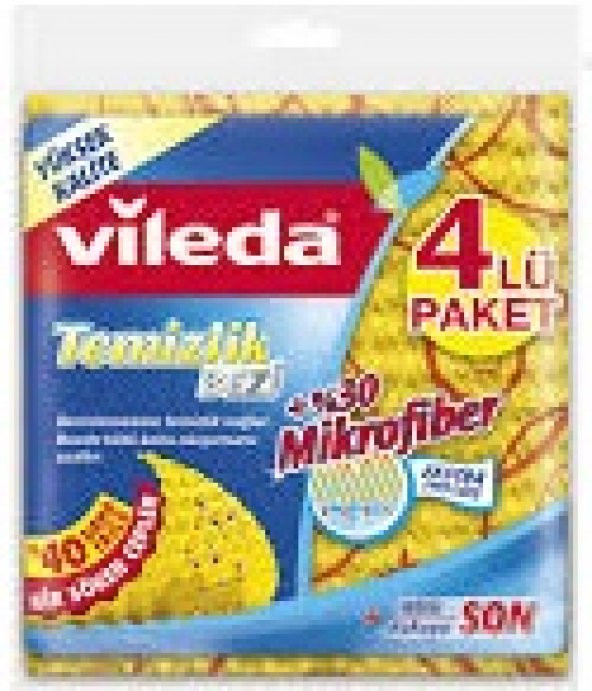 Vileda VİLEDA Mikrofiber SarıTemizlik Bezi 4lü Paket