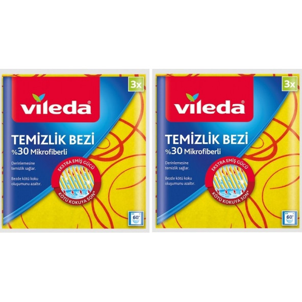 Vileda Vileda Düz Mikrofiber Sarı Temizlik Bezi 3lü 2 ADET - 2